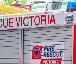 Side of Fire Rescue Victoria fire truck