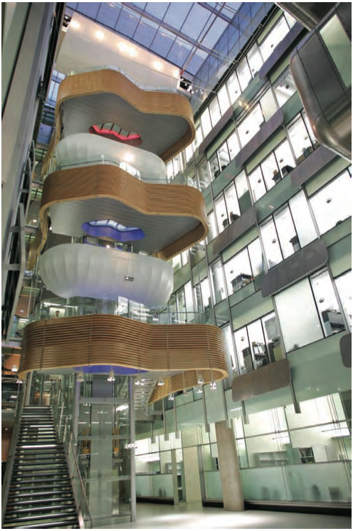 The internal atrium of the Bio21 Institute building. Photo provided courtesy of the Department of Business and Innovation.