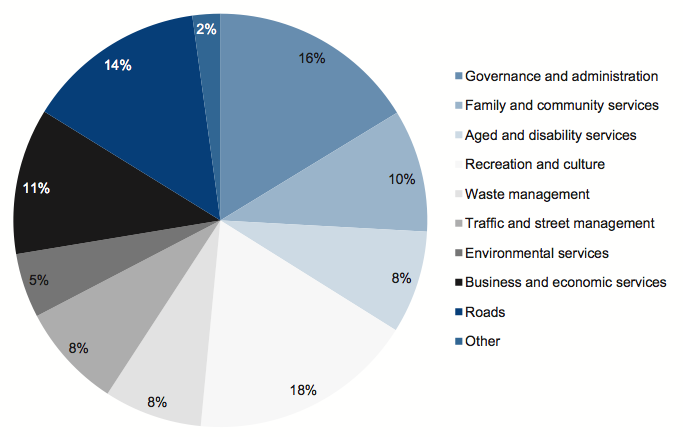 Figure 1A shows the recurrent expenditure for all councils 2009-10