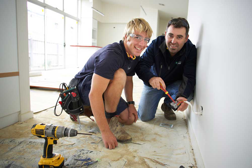 Photograph of apprentice electrician - Photograph courtesy of VRQA.
