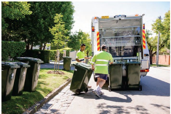 Photo shows garbage collection, courtesy of Stonnington City Council