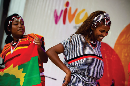 Performers at the VIVA Festival. Photograph by Jorge De Araujo. By permission of the Victorian Multicultural Commission.