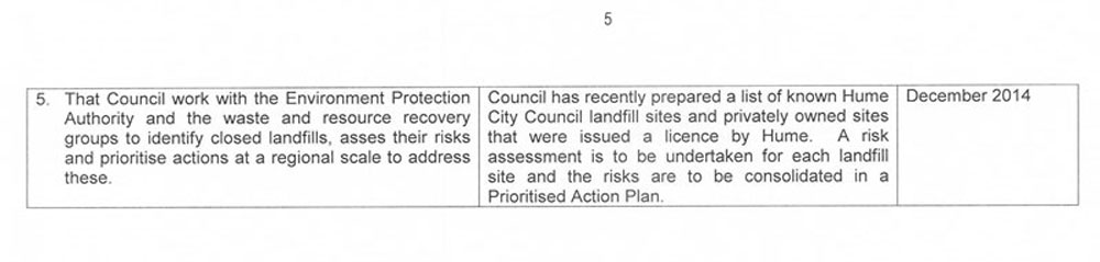 RESPONSE provided by the Chief Executive Officer, Hume City Council – <cite> continued</cite>  