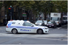 Image shows a Victoria Police car. Photograph courtesy of ChameleonsEye/Shutterstock.com.