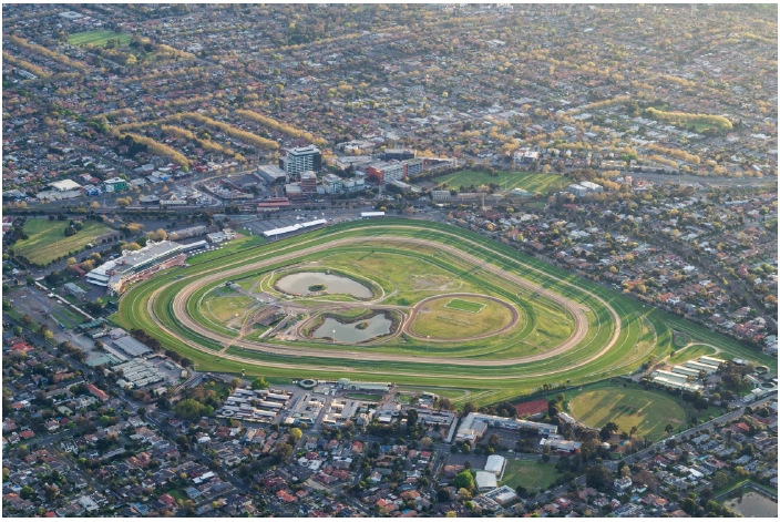 Aerial photo of Caulfield Racecourse Reserve. Photo courtesy of Nils B Versemann/Shutterstock.