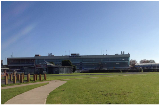 Image shows the centre of Caulfield Racecourse Reserve looking towards the grandstand. Photograph courtesy of the Victorian Auditor-General's Office.