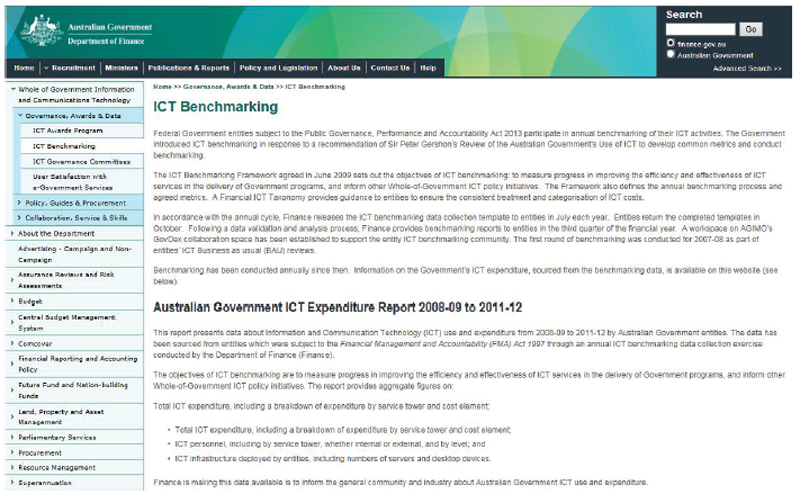 Australian Government 'ICT benchmarking'