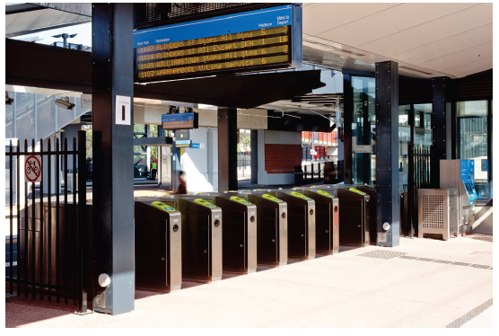 Image is of a train station in Melbourne. Photograph courtesy of Public Transport Victoria