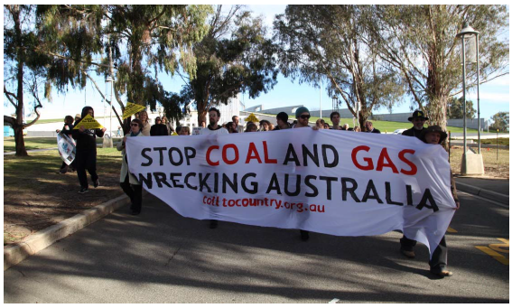 Landowners protest against mining giants. Lock the Gate Parliament Sit-In by Kate Ausburn