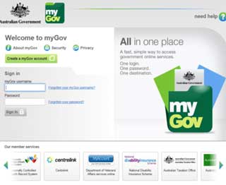 image of https://my.gov.au website