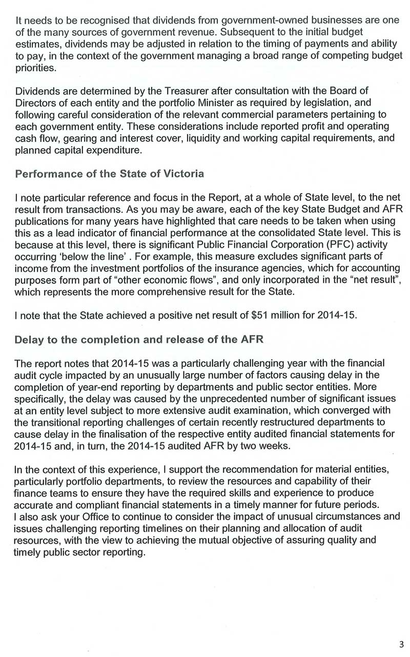 Response provided by the Treasurer, pg 3.