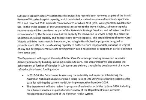 RESPONSE provided by the Secretary, Department of Health & Human Services