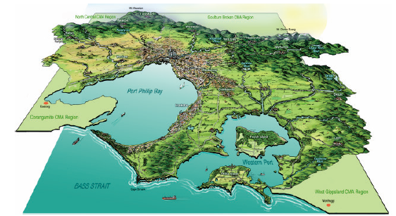 Port Phillip and Western Port catchment region, shown in Figure 1B.