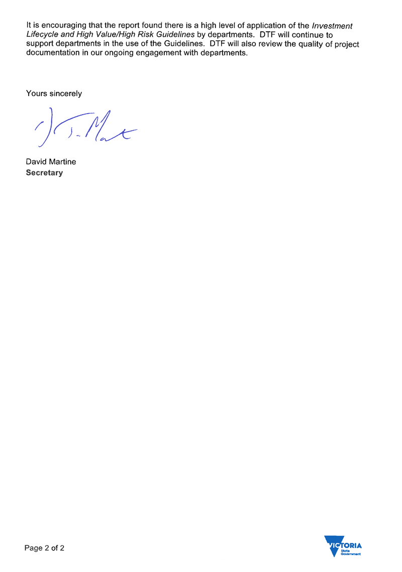 RESPONSE provided by the Secretary,
Department of Treasury & Finance