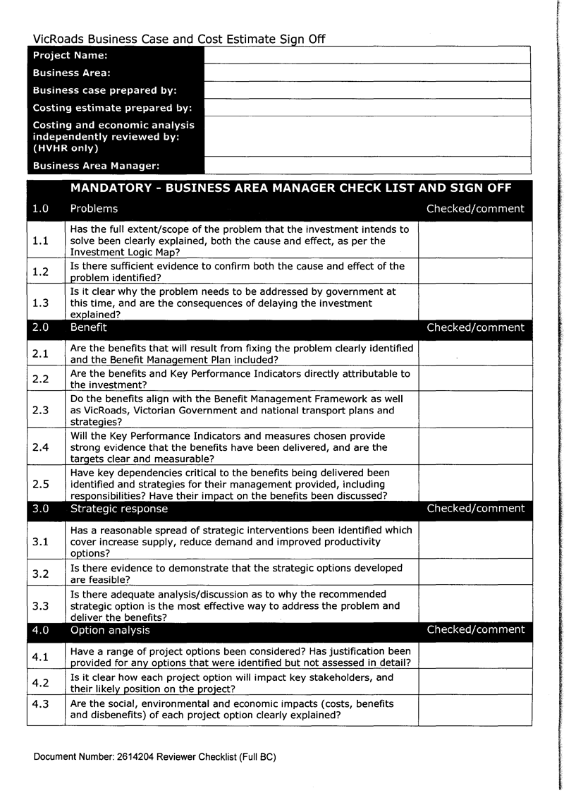 RESPONSE provided by the Chief Executive, VicRoads – continued