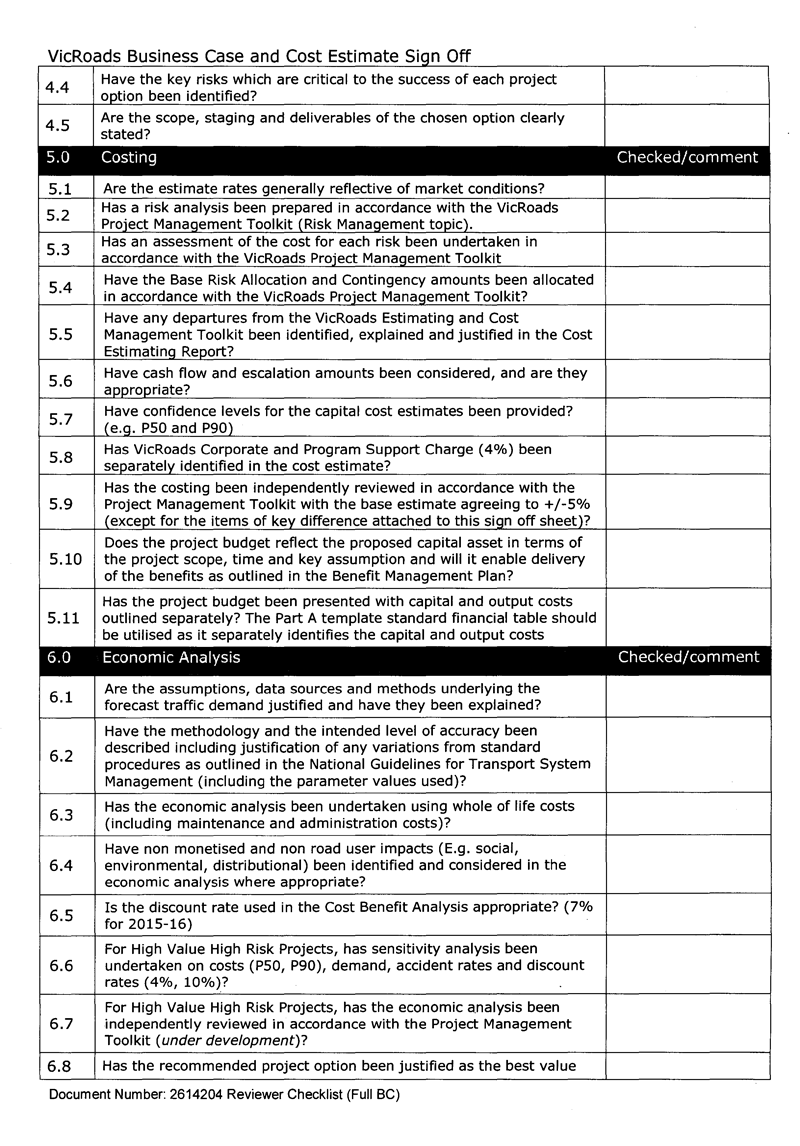 RESPONSE provided by the Chief Executive, VicRoads – continued