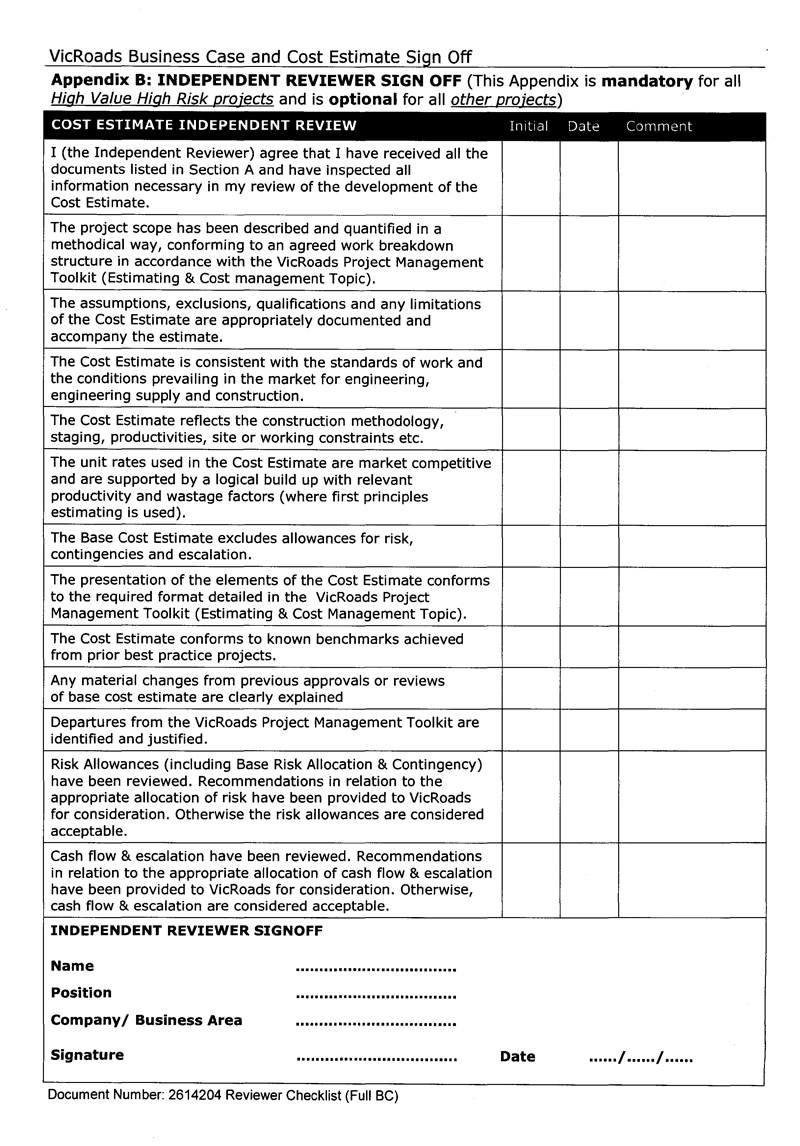 RESPONSE provided by the Chief Executive, VicRoads – continued