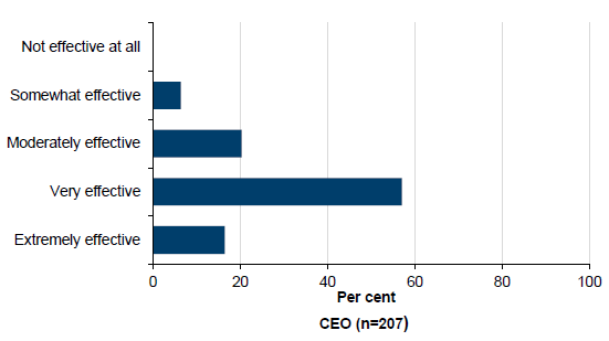 Effectiveness of board input into risk management shown in Figure C15