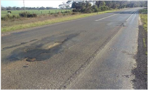 Image shows roughness on road