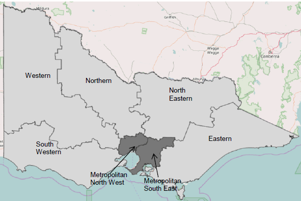 Figure 1A shows VicRoads' road management areas