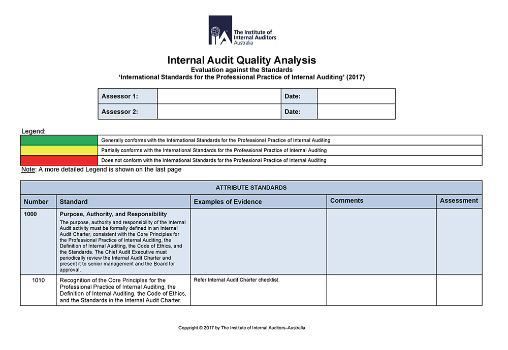 IIA Quality template Page 01