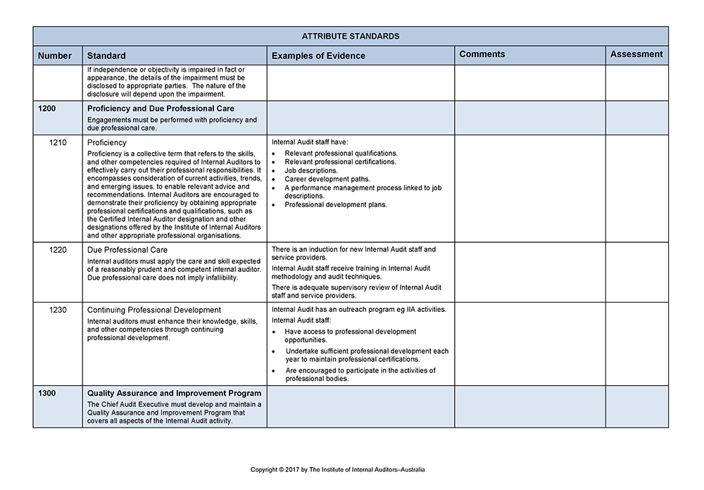 IIA Quality template page 3