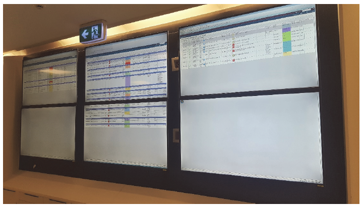 Photo of Austin Health's live dashboard which tracks patients waiting for and receiving surgery