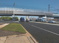 Picture of rail over road crossing