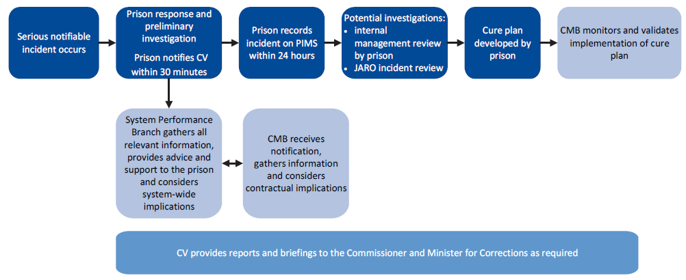 Summary of notification and investigation processes after a serious incident