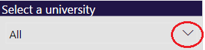 A picture of the university selection tool