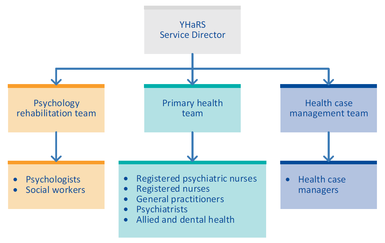 Flowchart showing the YHaRS organisational structure