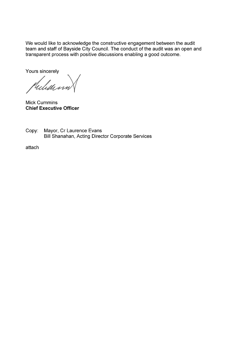 RESPONSE provided by the Chief Executive Officer, Bayside City Council - Page 2