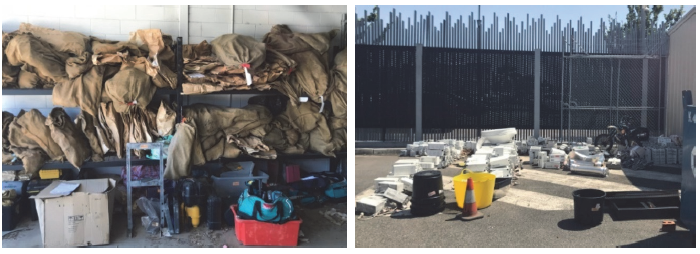 Figure 2H shows some examples of how cannabis and hydroponic equipment is stored.