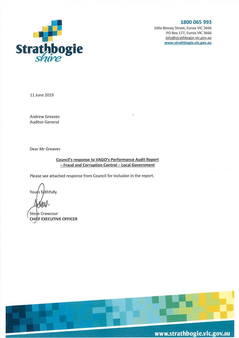 RESPONSE provided by the CEO, Strathbogie