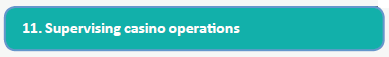 11. Supervising casino operations (teal)