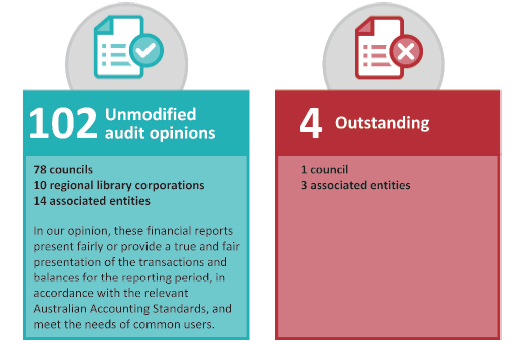 Figure 2A shows financial report audit opinions issued for the year ended 30 June 2019
