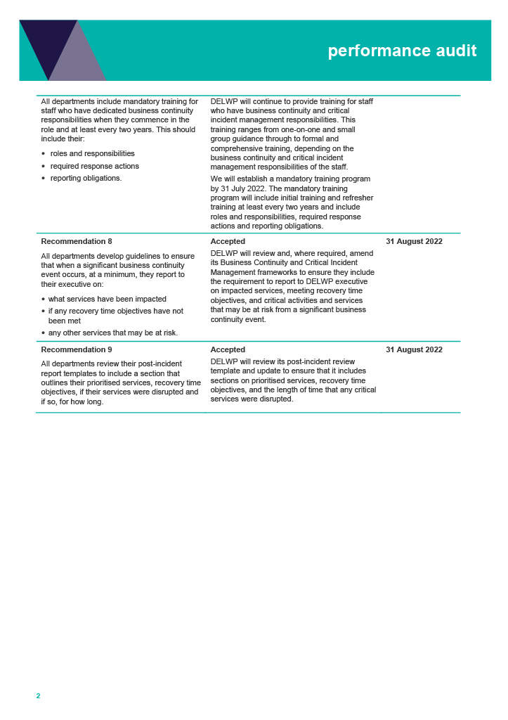 DELWP action plan page 2