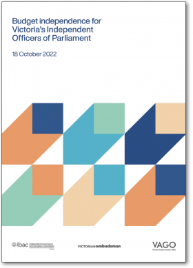 Cover of Budget independence for Victoria’s Independent Officers of Parliament