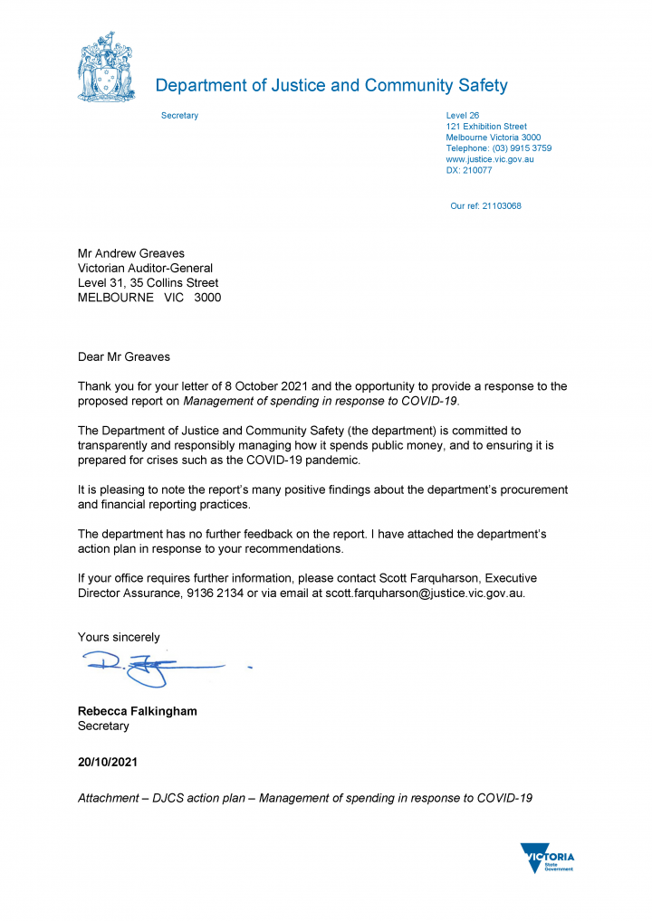 DJCS response letter