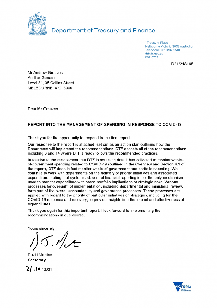 DTF response letter