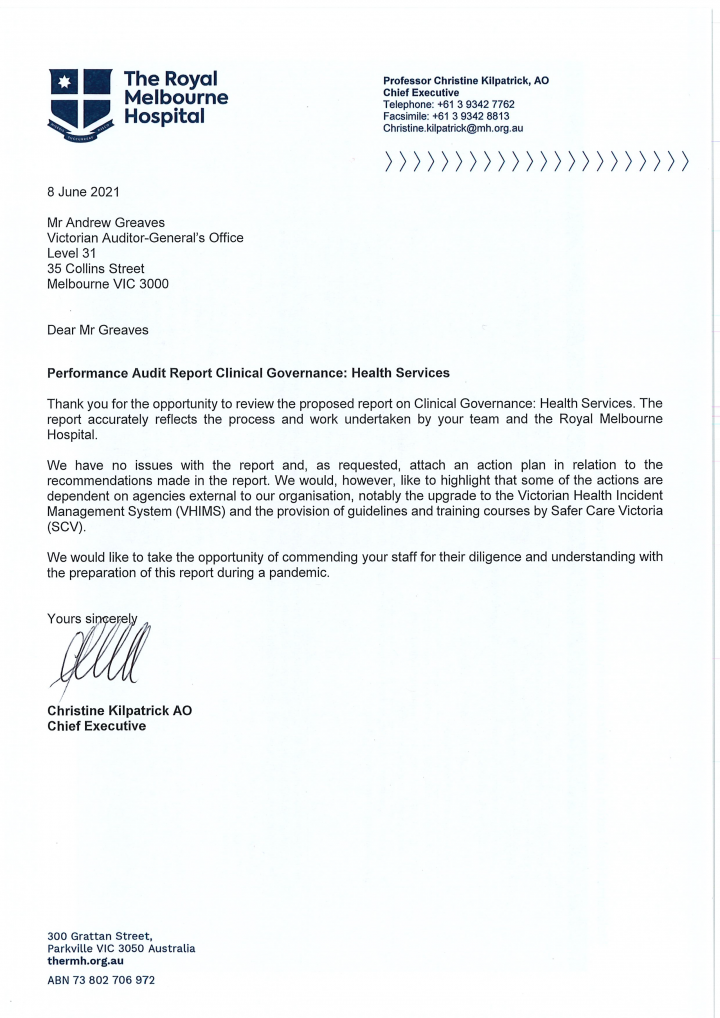 MH response letter