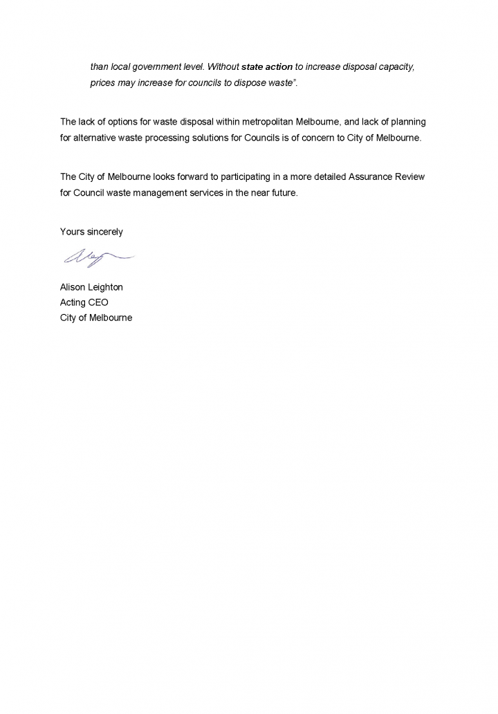 City of Melbourne response letter page 2