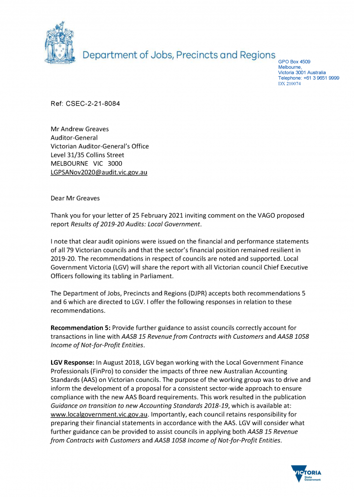 DJPR response letter page 1