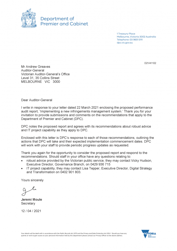 DPC response letter