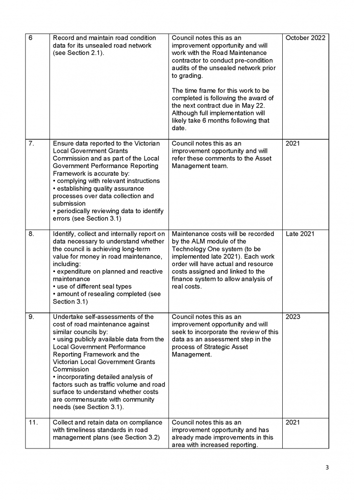 Yarra Ranges action plan page 3