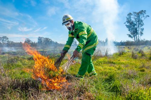 A cultural burn performed by the Dja Dja Wurrung and Barapa Barapa Traditional Owner groups 