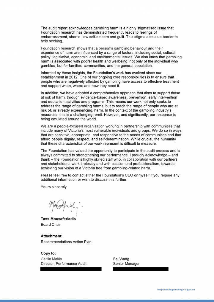 The Foundation response letter page 2