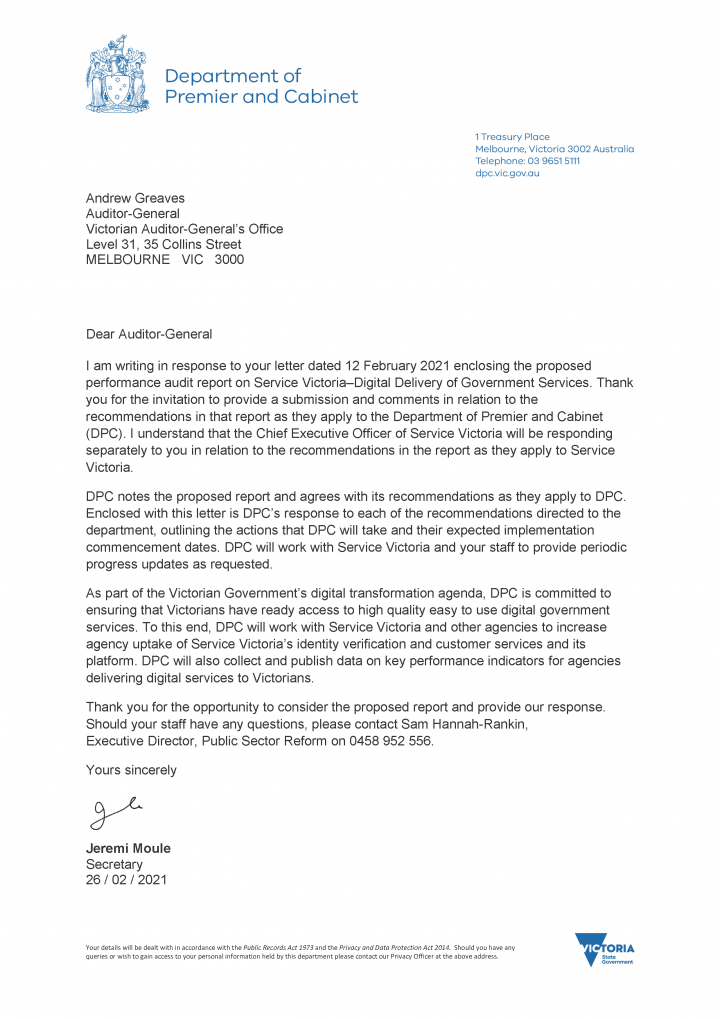 DPC response letter
