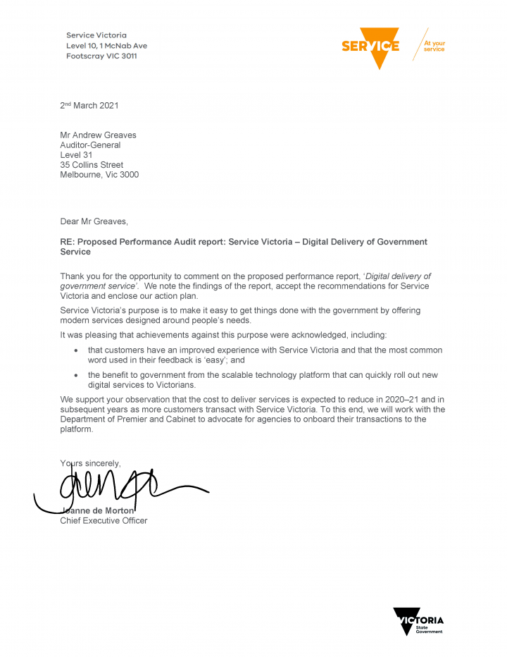 SV response letter