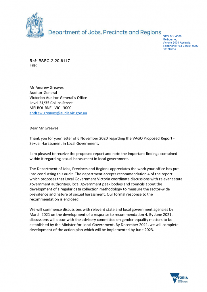 DJPR response letter to VAGO on Proposed draft report with enc_Page_1.png